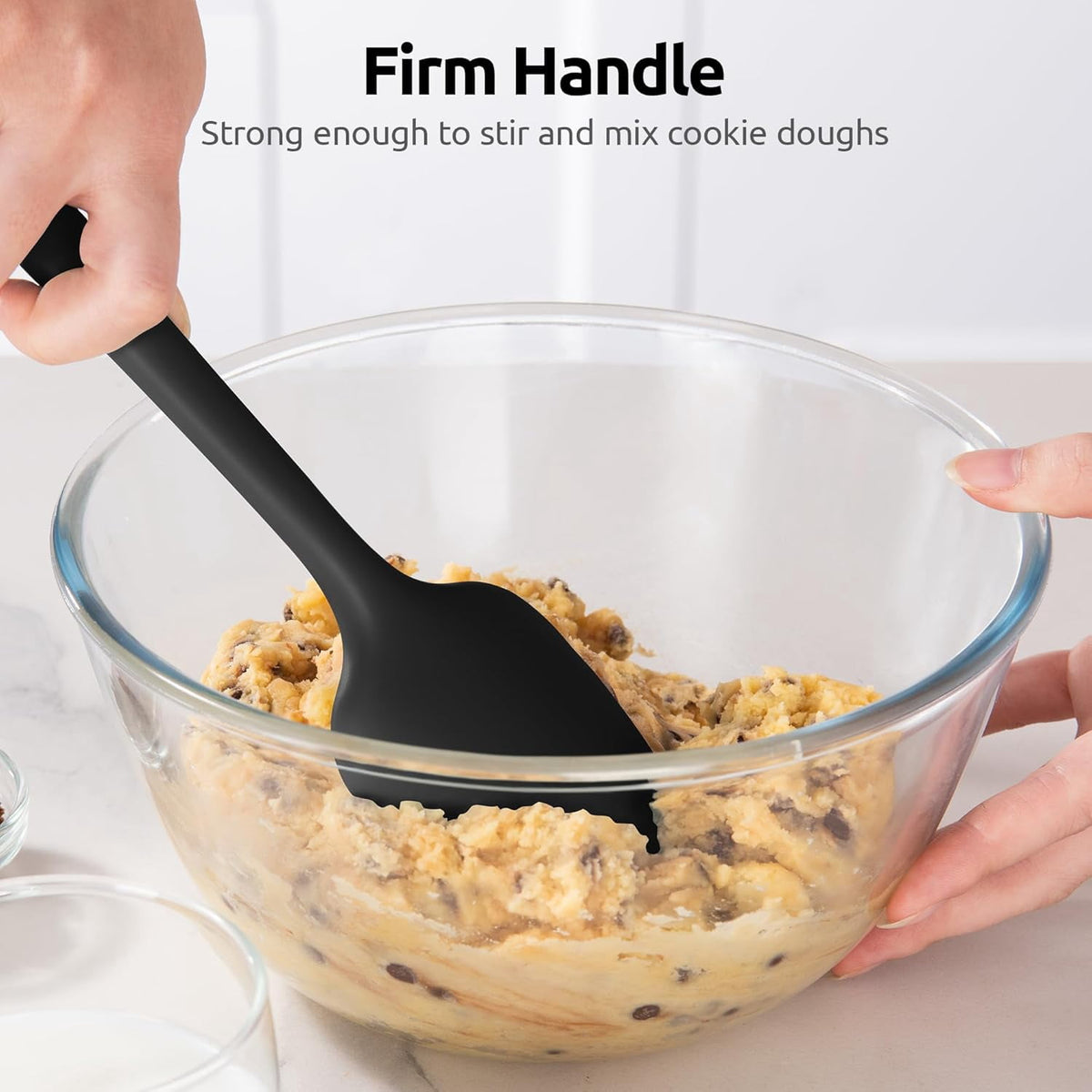 U-Taste 600ºF Heat Resistant Silicone Cooking Spoons Set, Baking Spoon Spatula & Cooking Scoop Spoonula, Kitchen Utensils for Serving Scooping, Black