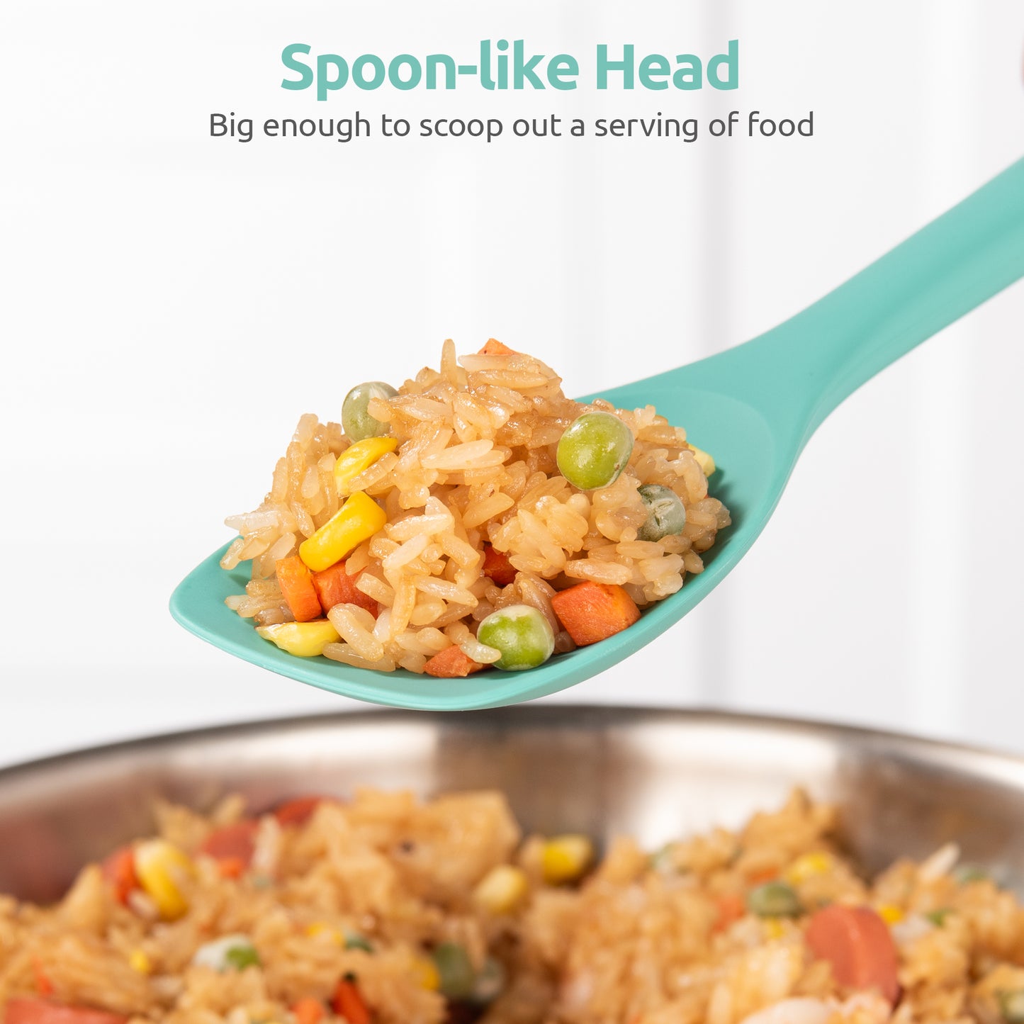 600ºF Heat Resistat Spatula Spoon: U-Taste Flexible Silicone Cooking Scoop Spoonula, Serving Mixing Scraping Food in Non-Stick Pan Cookware, Seamless Multifunctional Kitchen Utensil