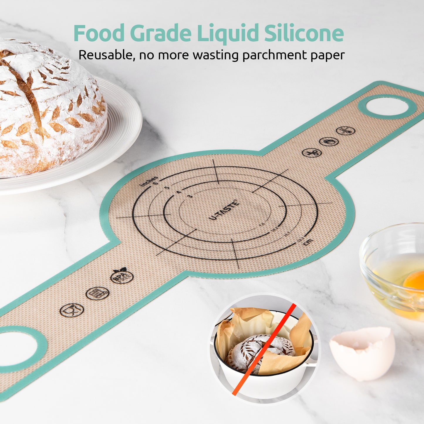 2 Pcs Silicone Bread Sling Mats