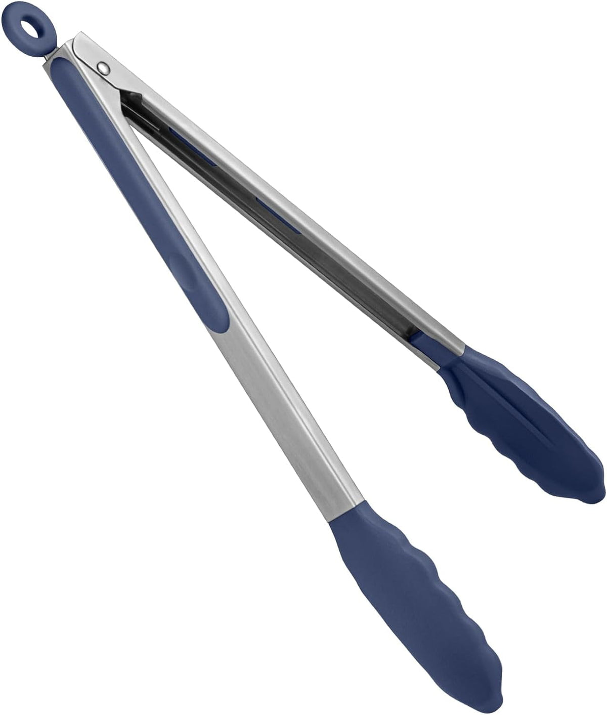 U-Taste Kitchen Tong for Cooking, 480ºF Heat-Resistant Non Stick Silicone Tips, Long Large Rubber Food Tong for Serving Grilling BBQ, 12in, Blue