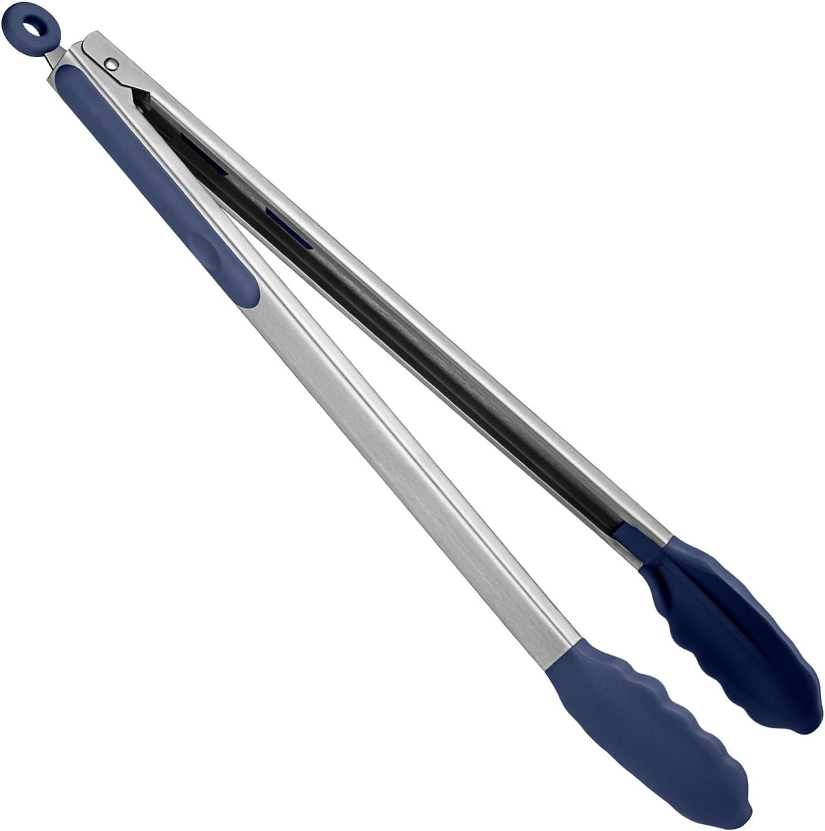 U-Taste Kitchen Tong for Cooking, 480ºF Heat-Resistant Silicone Tips, Extra Long Large Food Tong for Outdoor BBQ Grilling Grabbing, 16in/Midnight Blue