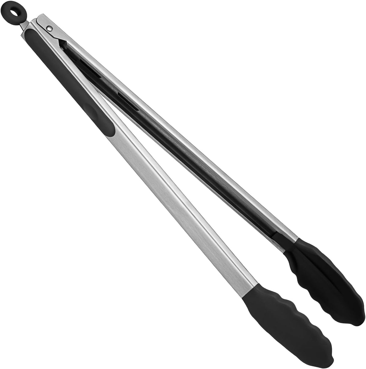 U-Taste Kitchen Tong for Cooking, 480ºF Heat-Resistant Silicone Tips, Extra Long Large Food Tong for Outdoor BBQ Grilling Grabbing, 16in, Black
