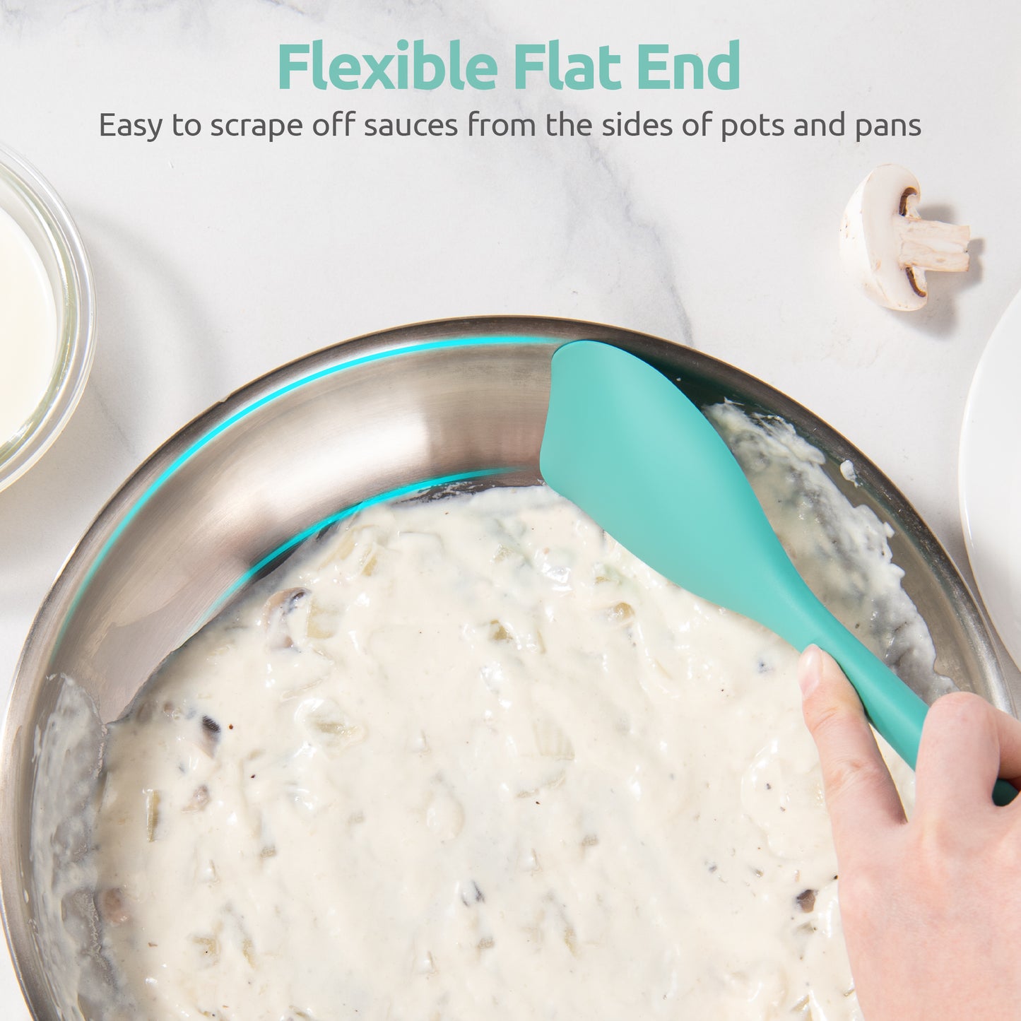 600ºF Heat Resistat Spatula Spoon: U-Taste Flexible Silicone Cooking Scoop Spoonula, Serving Mixing Scraping Food in Non-Stick Pan Cookware, Seamless Multifunctional Kitchen Utensil