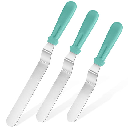 Stainless Steel Icing Spatula Set with 6″, 8″, 10″ Blade, Set of 3