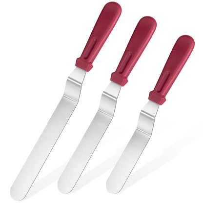 Stainless Steel Icing Spatula Set with 6″, 8″, 10″ Blade, Set of 3