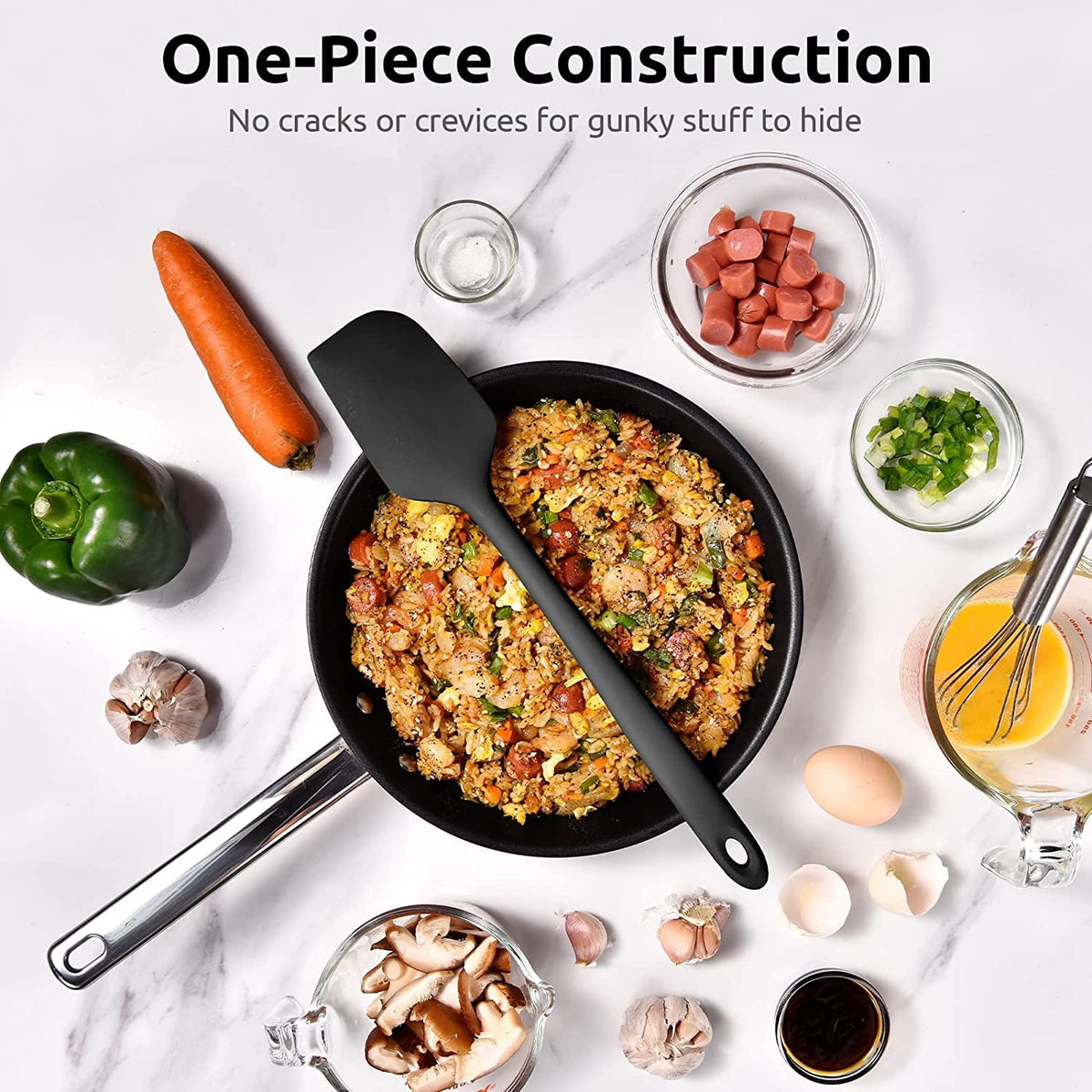 U-Taste 14in Extra Large Silicone Spatula, 600°F Heat Resistant Food Grade, Flexible Rubber Bowl Scraper for Kitchen Baking Cooking Mixing, Black