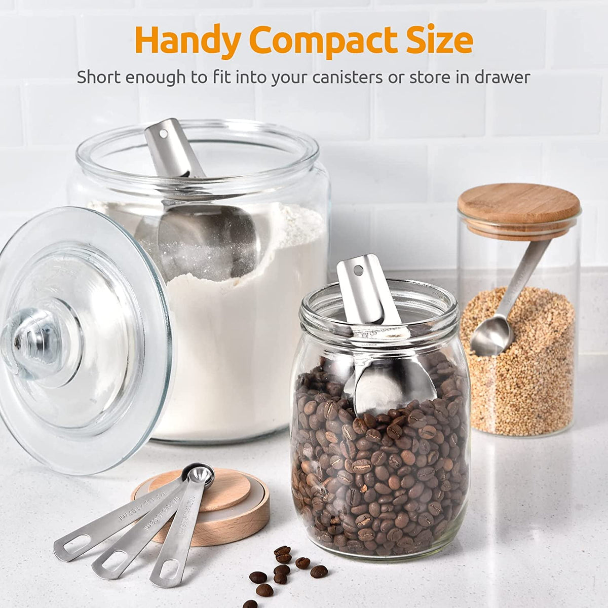 U-Taste Measuring Cups and Spoons Set, 18/8 Stainless Steel Kitchen Gadgets (7 Metal Measure Cups, 7 Measuring Spoons, 1 Magnetic Conversion Chart)