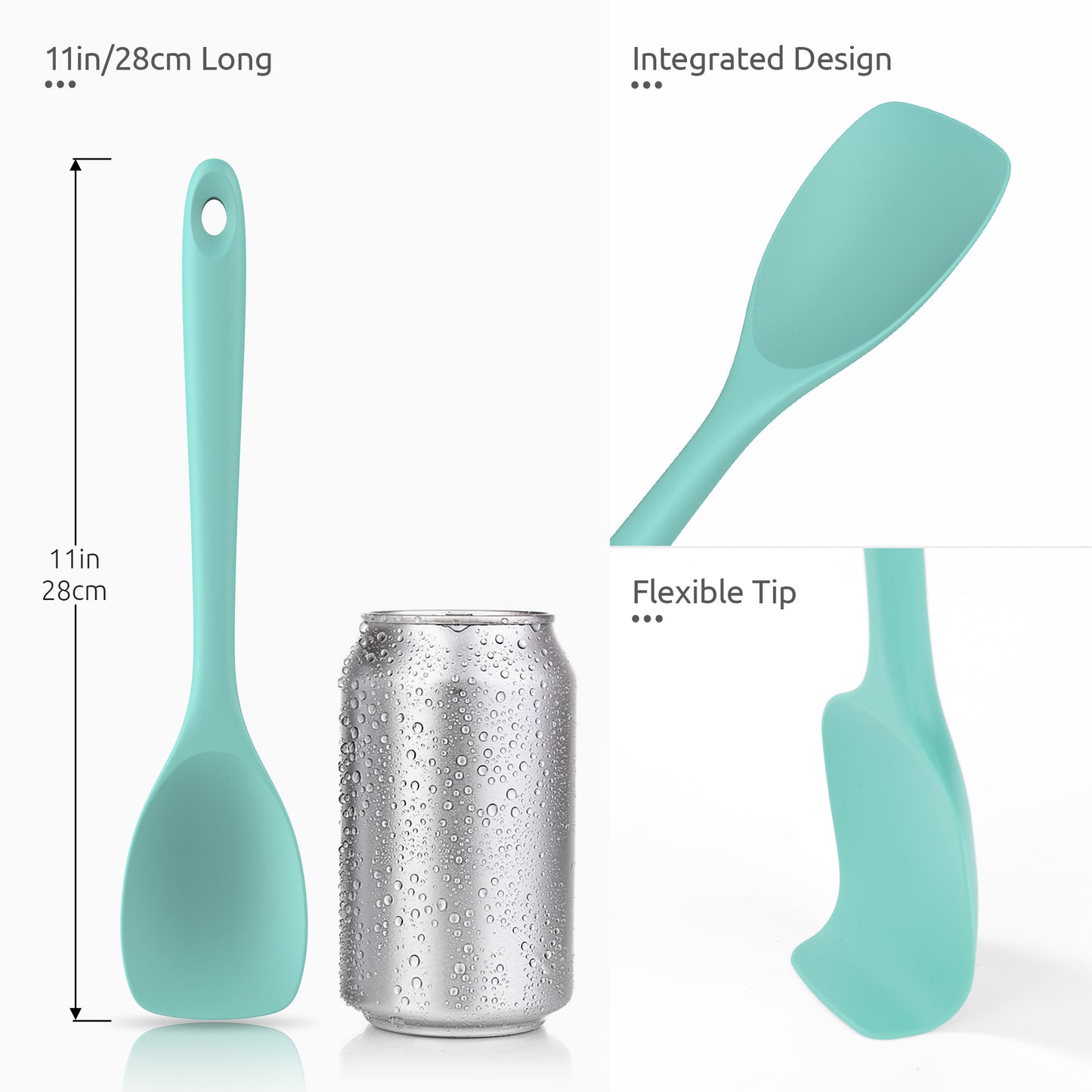 600ºF Heat Resistat Spatula Spoon: U-Taste Flexible Silicone Cooking Scoop Spoonula, Serving Mixing Scraping Food in Non-Stick Pan Cookware, Seamless Multifunctional Kitchen Utensil