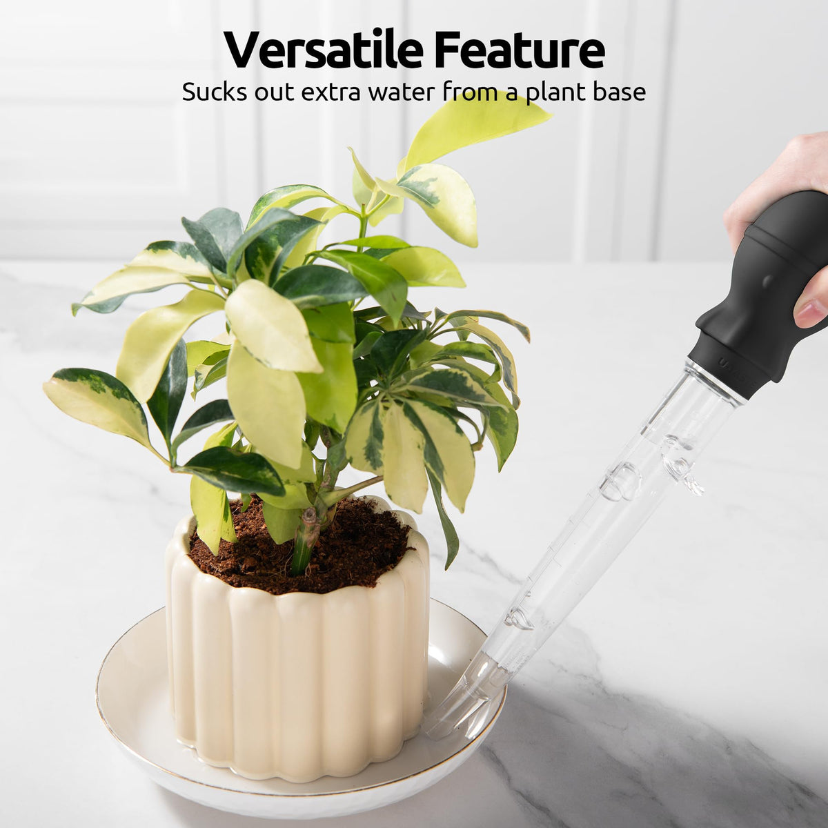 U-Taste 1.5oz Angled Turkey Baster for Cooking, 228.2°F Heat Resistant Food Grade Tritan & Silicone Octopus Bulb Baster, with a Cleaning Brush, Black