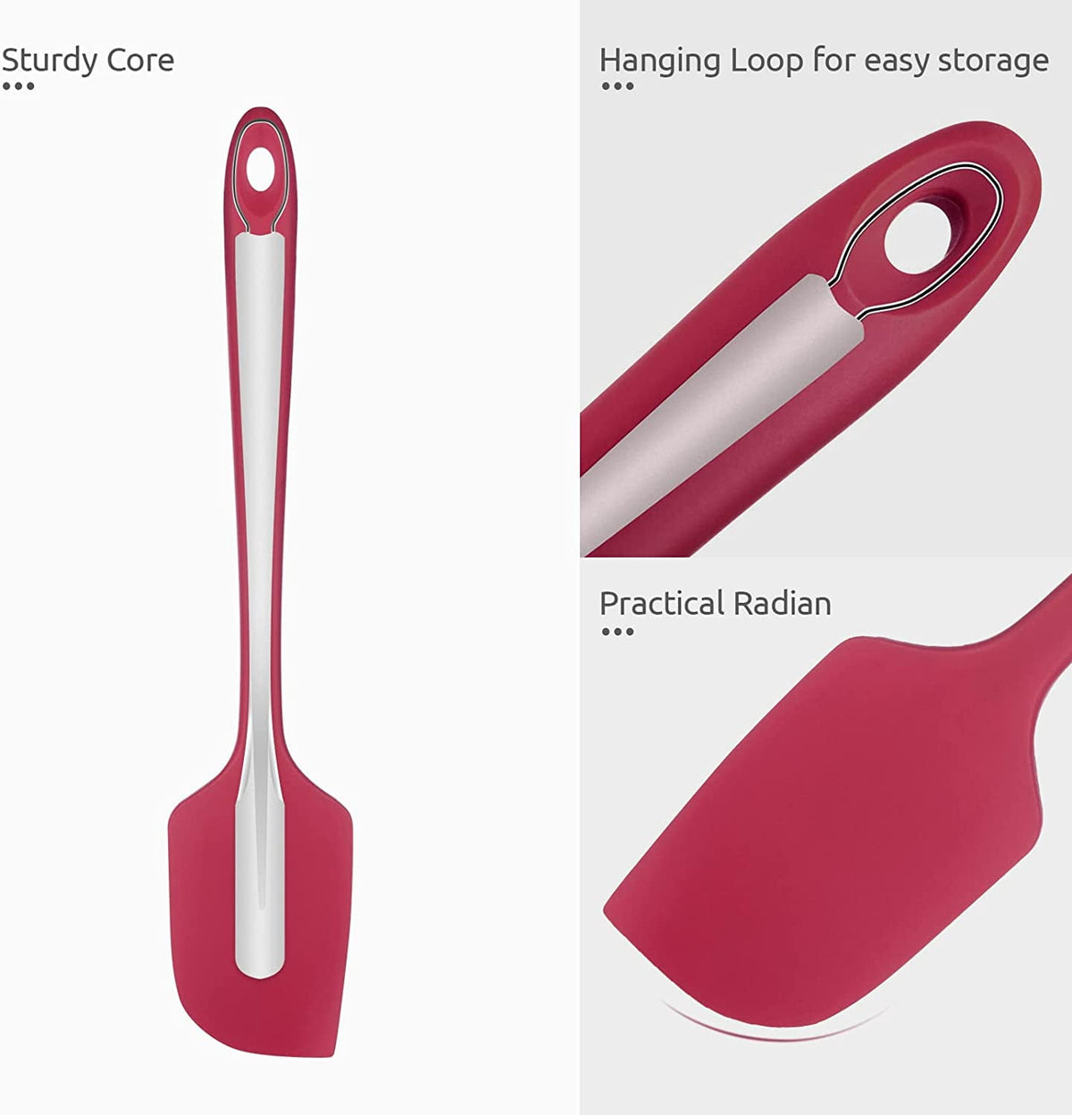 U-Taste 14in Extra Large Silicone Spatula, 600°F Heat Resistant Food Grade, Flexible Rubber Bowl Scraper for Kitchen Baking Cooking Mixing, Red