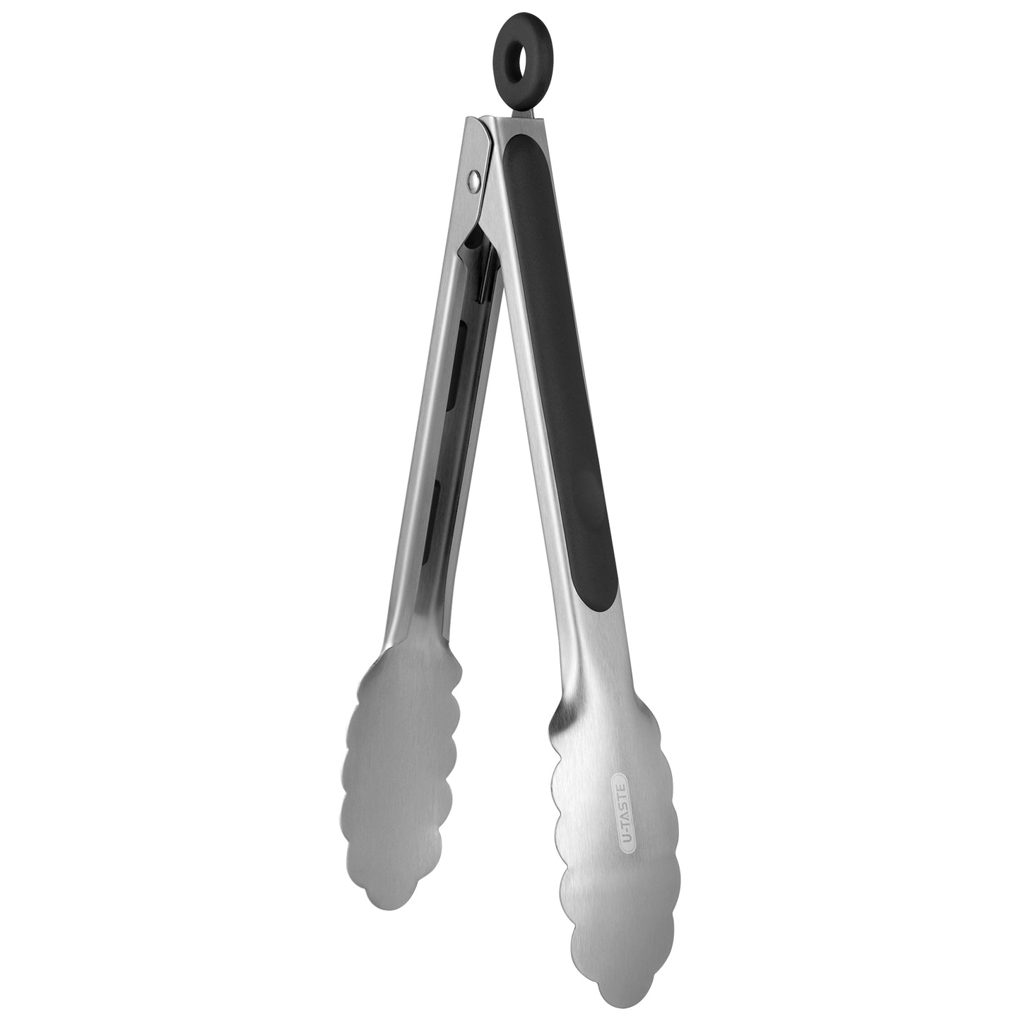 18/8 Stainless Steel Kitchen Tong with Sturdy Metal Tips & Non Slip Silicone Handle & Smooth Locking