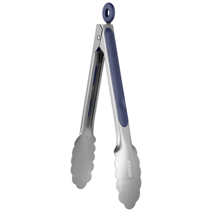 18/8 Stainless Steel Kitchen Tong with Sturdy Metal Tips & Non Slip Silicone Handle & Smooth Locking