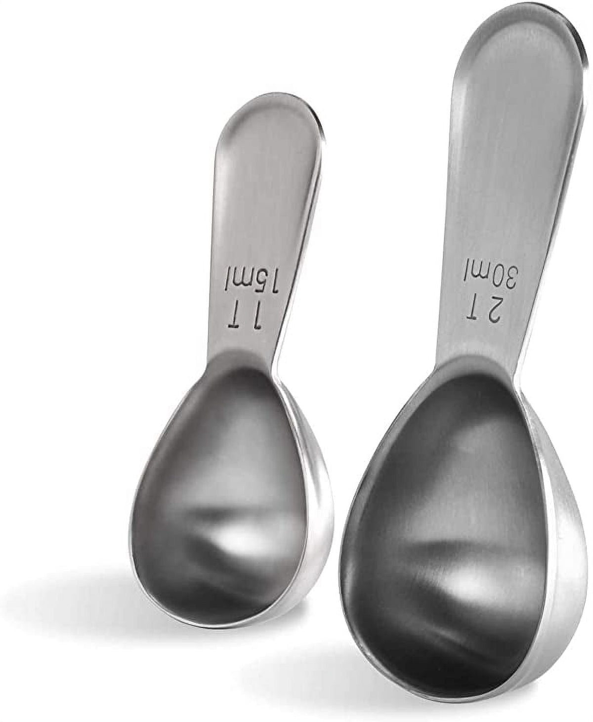 U-Taste 18/8 Stainless Steel Coffee Scoop, Durable Metal Measuring Spoon for Ground Coffee Bean, Short Handle Tablespoon Scooper, 1 & 2 Tbsp Scoop