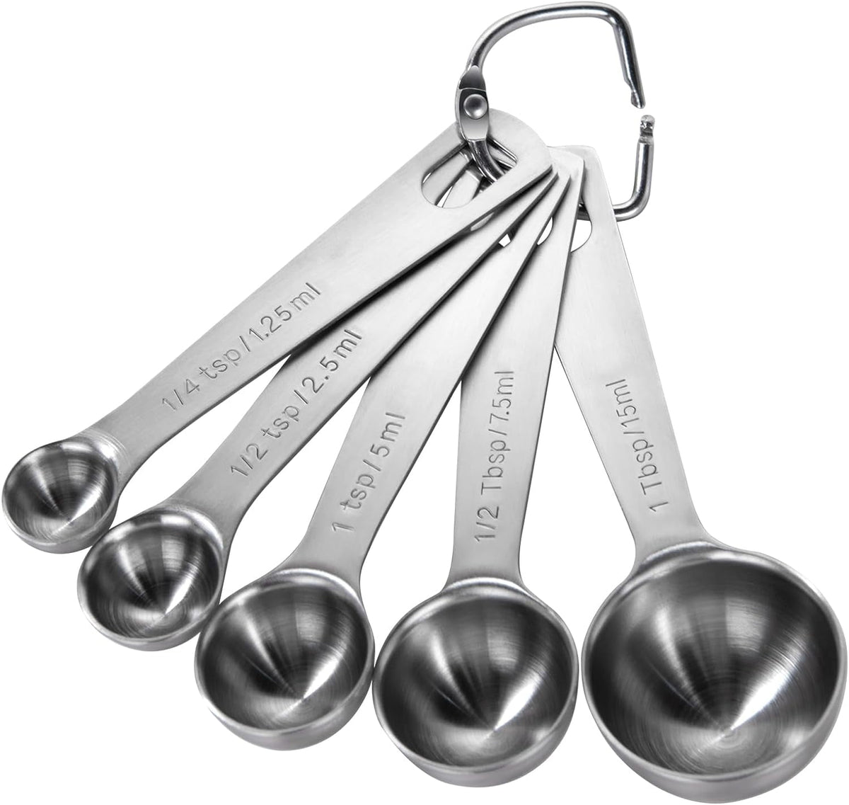 U-Taste 18/8 Stainless Steel Measuring Spoons Set of 8: 1/4 Tsp, 1/2 Tsp, 1 Tsp, 1/2 Tbsp, 1 Tbsp for Kitchen Dry and Liquid Ingredients