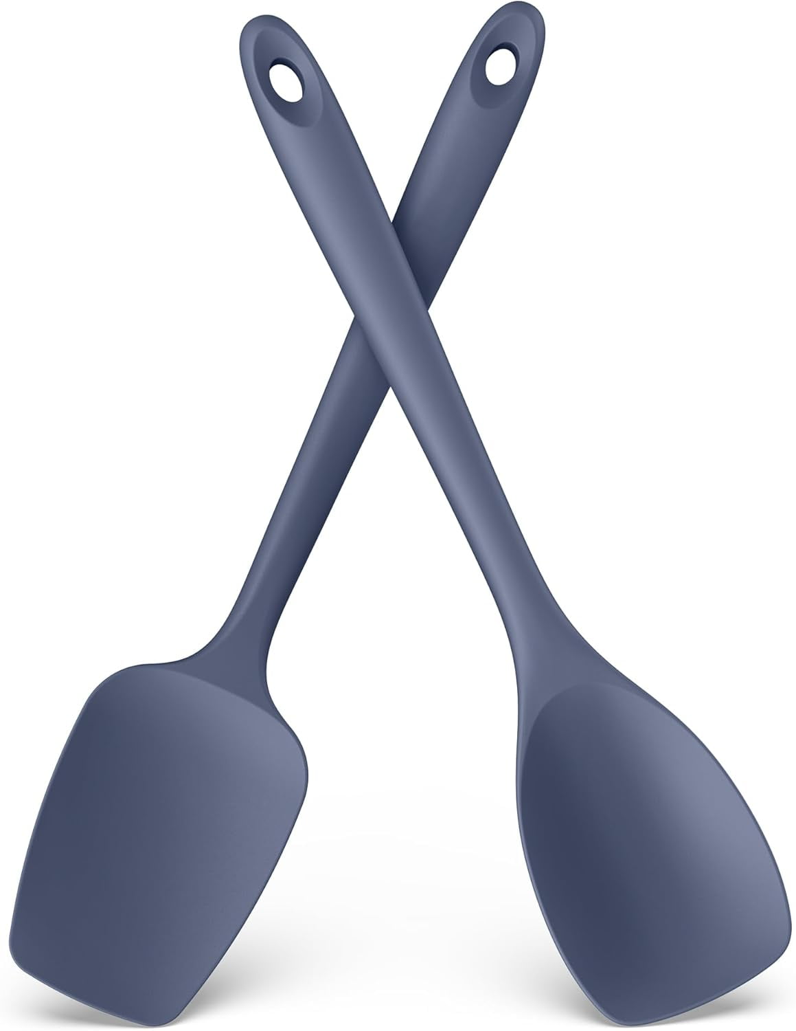 U-Taste 600ºF Heat Resistant Silicone Cooking Spoons Set, Baking Spoon Spatula & Cooking Scoop Spoonula, Kitchen Utensils for Serving, Midnight Blue