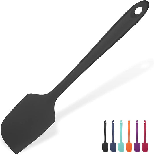 U-Taste Silicone Large Spatula, 600ºF High Heat Resistant Food Grade Rubber Seamless Bowl Scraper for Kitchen Cooking Baking Mixing, 11.38in, Black