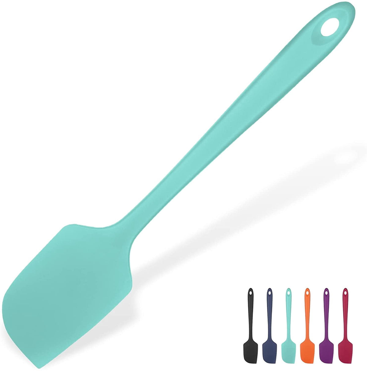 U-Taste Silicone Large Spatula, 600ºF High Heat Resistant Food Grade Rubber Seamless Bowl Scraper for Kitchen Cooking Baking Mixing, 11.38in, Aqua Sky
