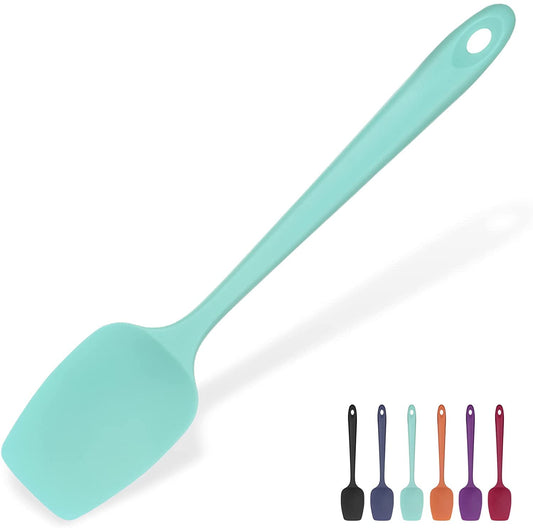 U-Taste Silicone Spoon Spatula, 600ºF High Heat Resistant Kitchen Spoons for Cooking Mixing Stirring, 11.38in Food Grade Rubber Spoonula, Aqua Sky