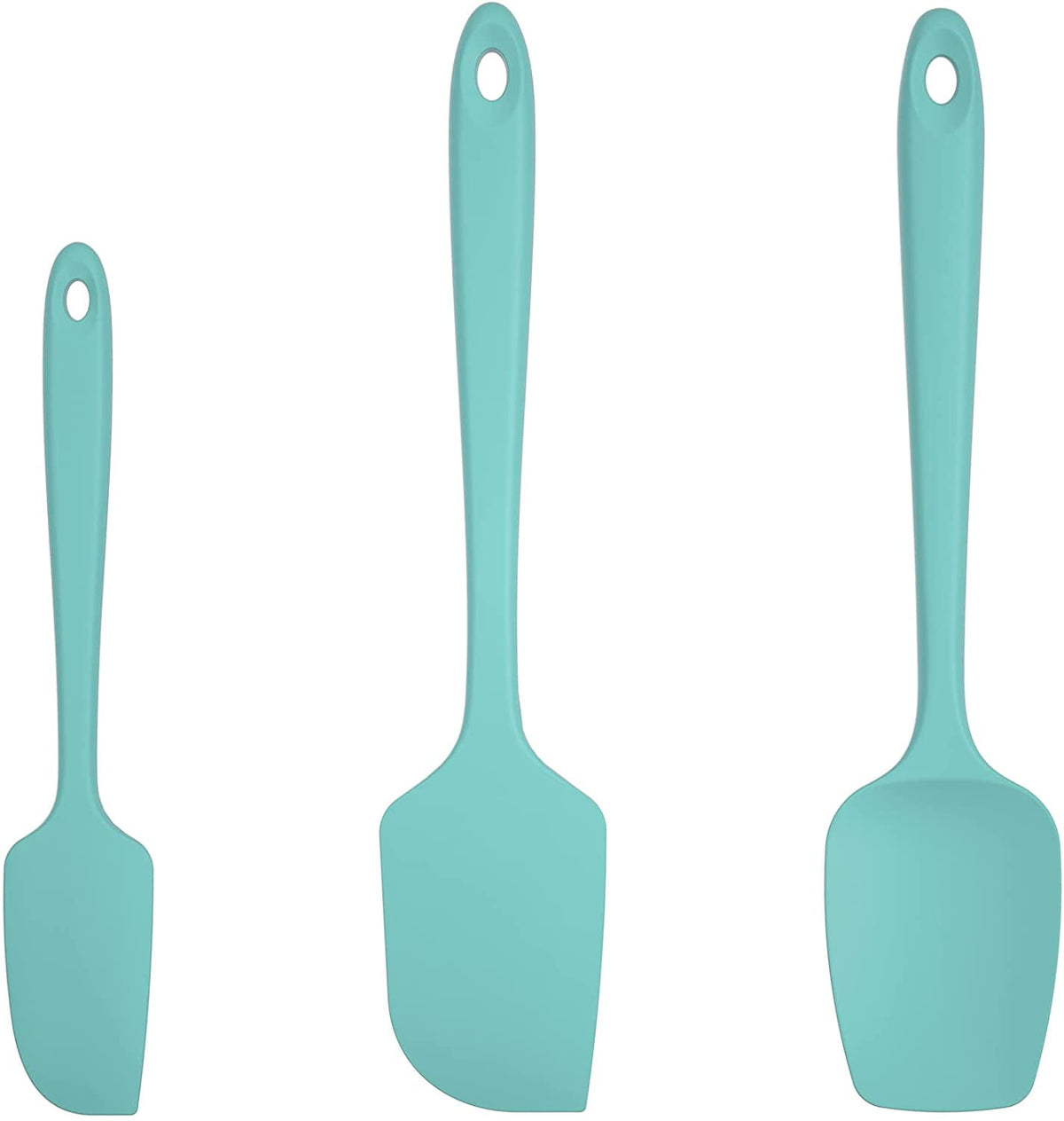 U-Taste Silicone Spatula Set of 3, 600°F High Heat Resistant Kitchen Cooking Utensils Baking Supplies, Food Grade Seamless Rubber Scraper, Aqua Sky