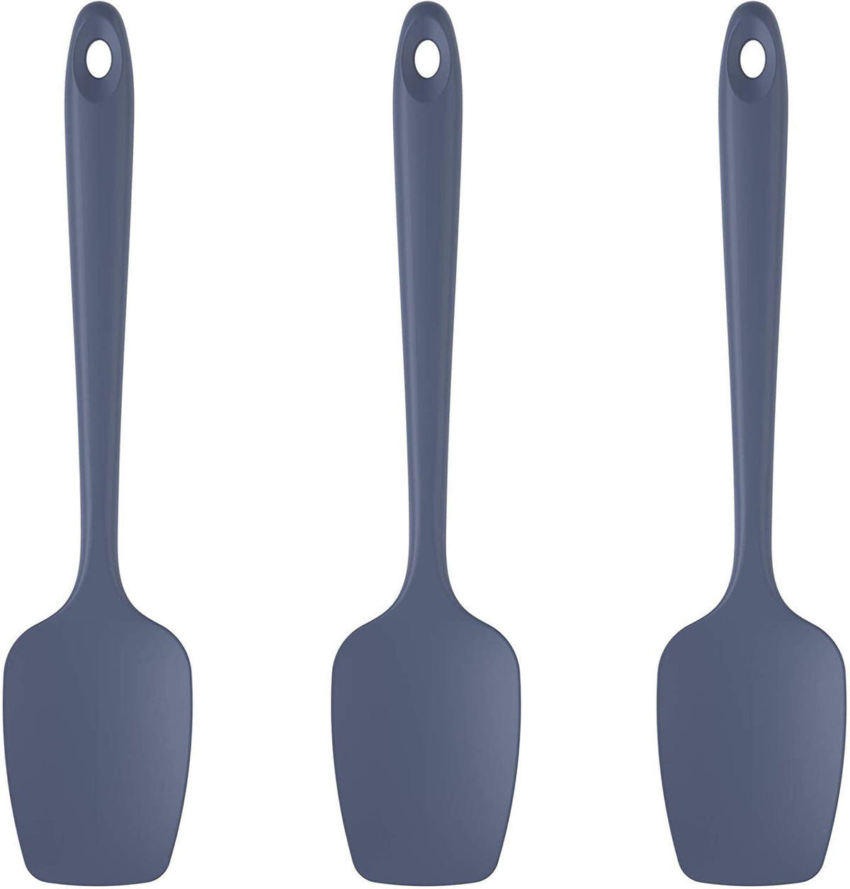 U-Taste Silicone Spoon Spatula Set of 3, 600°F Heat Resistant Food Grade Cooking Mixing Spoons, Kitchen Utensils for Nonstick Cookware, Midnight Blue