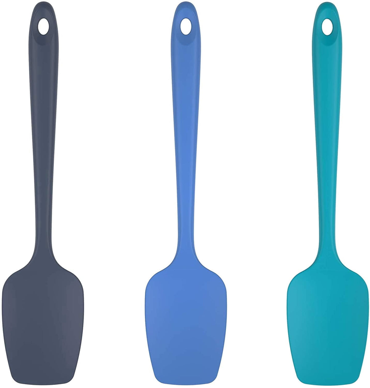 U-Taste Silicone Spoon Spatula Set of 3, 600°F Heat Resistant Food Grade Cooking Mixing Spoons, Kitchen Utensils Set for Nonstick Cookware, Multicolor