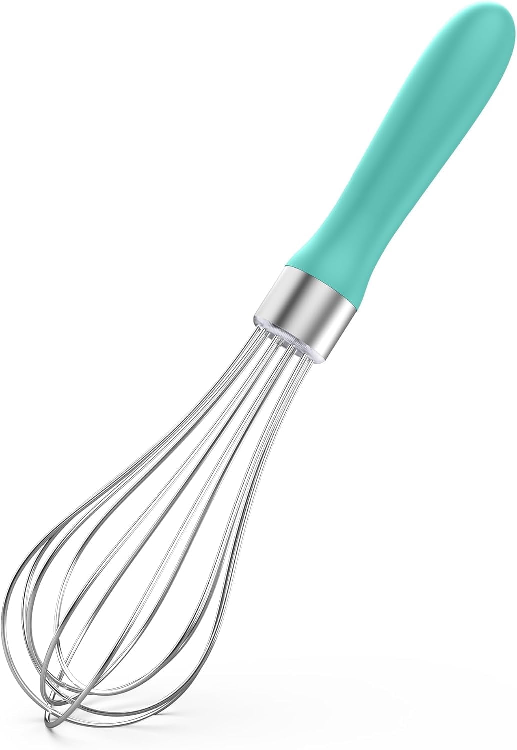 U-Taste Kitchen Wire Whisk for Cooking, 18/10 Stainless Steel Egg Beater with 6 Wires, Baking Tool for Whisking Mixing Stirring, Small, Aqua Sky