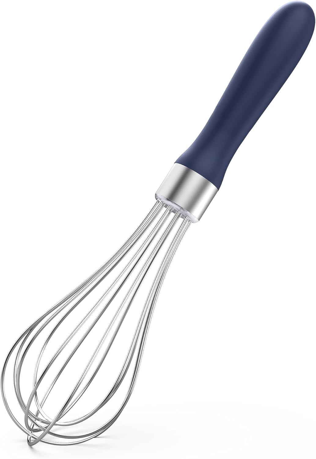 U-Taste Kitchen Wire Whisk for Cooking, 18/10 Stainless Steel Egg Beater with 6 Wires, Baking Tool for Whisking Mixing Stirring, Small, Midnight Blue