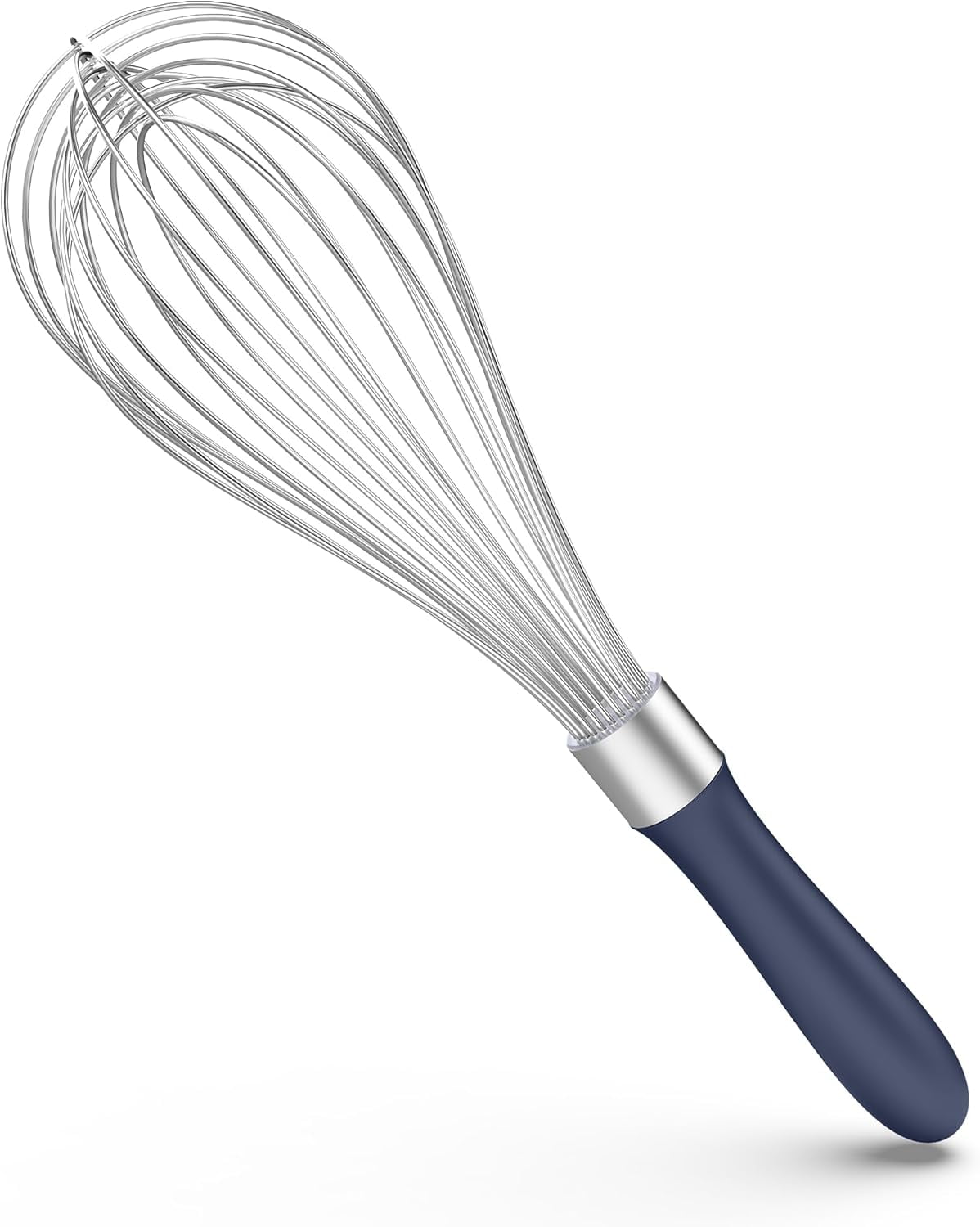 U-Taste Kitchen Wire Whisk for Cooking, 18/10 Stainless Steel Egg Beater with 12 Wires, Baking Tool for Whisking Mixing Stirring, L, Midnight Blue