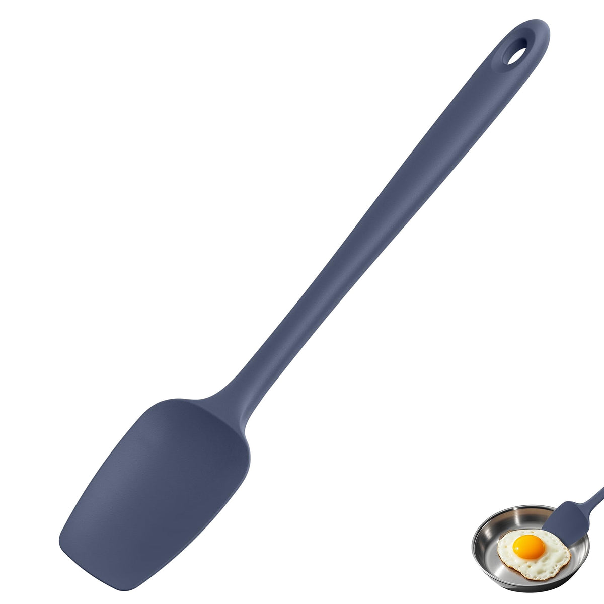 U-Taste 14in Extra Long Spoon Spatula: 600ºF Heat Resistant Silicone Spoonula Cooking Utensils for Kitchen Use, Non-Stick Scoop Scraper, Midnight Blue