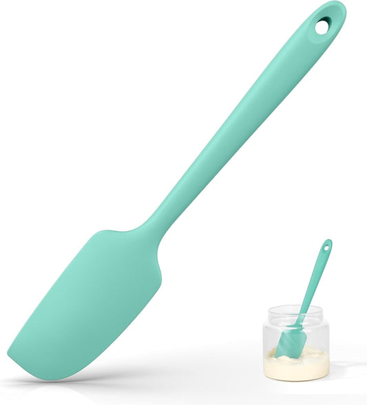 U-Taste Small Mini Silicone Spatula: 600ºF Heat-Resistant Food-Grade Tiny Jar Bowl Scraper, Non-Stick Seamless Flexible Baking Utensil, Aqua Sky