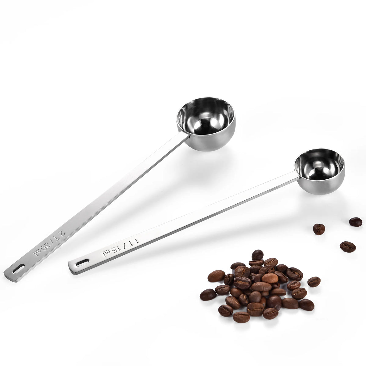 U-Taste Great Coffee Scoop 1 Tablespoon: 18/8 Stainless Steel Measuring Scooper for Ground Coffee, Bean, Powder, Espresso, 8.3 inch Long Handle Metal Meaure Spoon for Canister, Jar