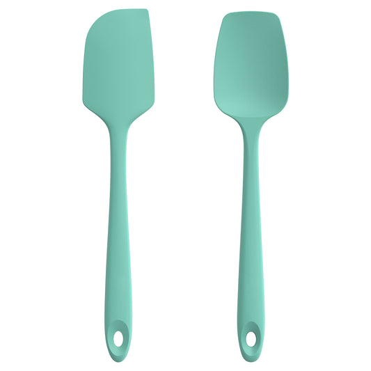 U-Taste Flat Spatula & Spoon Spatula: 11.38in 600ºF Heat Resistant Silicone Bowl Scraper, Flexible Rubber Kitchen Cooking Mixing Utensil with Upgraded Non-Stick Surface