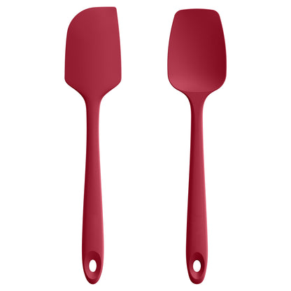 U-Taste Flat Spatula & Spoon Spatula: 11.38in 600ºF Heat Resistant Silicone Bowl Scraper, Flexible Rubber Kitchen Cooking Mixing Utensil with Upgraded Non-Stick Surface