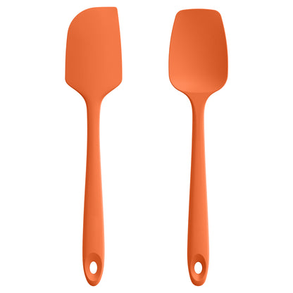 U-Taste Flat Spatula & Spoon Spatula: 11.38in 600ºF Heat Resistant Silicone Bowl Scraper, Flexible Rubber Kitchen Cooking Mixing Utensil with Upgraded Non-Stick Surface