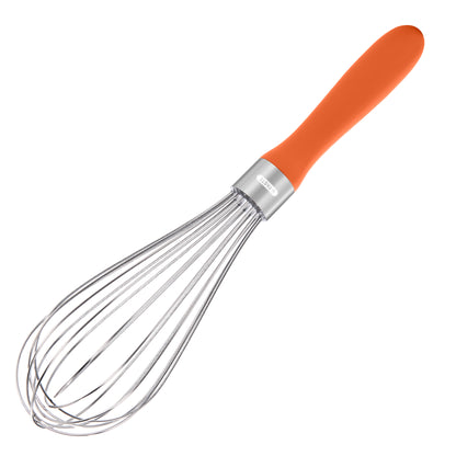 U-Taste Balloon Whisk for Cooking: 18/10 Stainless Steel Kitchen Wire Whisk, Medium Heavy Duty Egg Beater, Manual Baking Mixing Tool with 8 High Flex Wires for Stirring, Blending Sauce