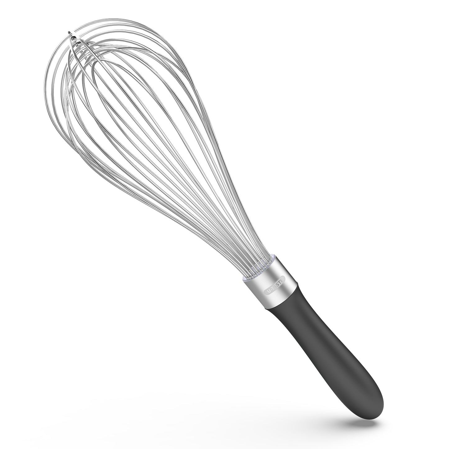 U-Taste Balloon Whisk for Cooking: 18/10 Stainless Steel Kitchen Wire Whisk, Medium Heavy Duty Egg Beater, Manual Baking Mixing Tool with 8 High Flex Wires for Stirring, Blending Sauce