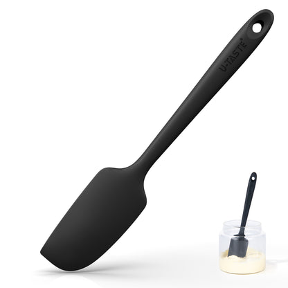 U-Taste Small Mini Silicone Spatula: 9×2inch 600ºF Heat-Resistant Food-Grade Jar Scraper for Kitchen Use, Non-Stick Seamless Flexible Baking Utensil for Mixing, Scraping Jam in Bowl or Cup