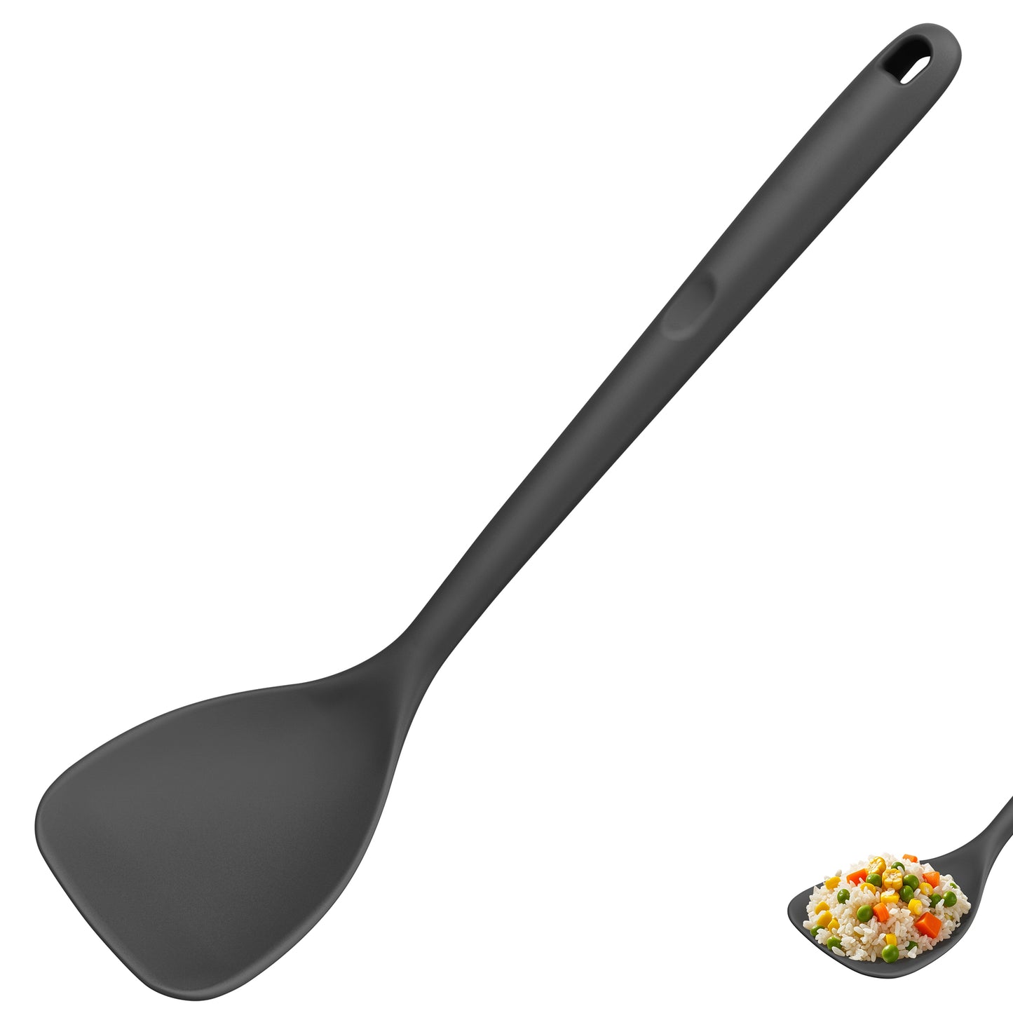 U-Taste 600ºF Heat Resistant Wok Spatula: 13.76" Long, 3.63" Wide Silicone Cooking Utensils with Flexible Edge & Sturdy Core, for Kitchen Stir Fry, Serving, Scoop, Non-Stick Pan, Cast Iron