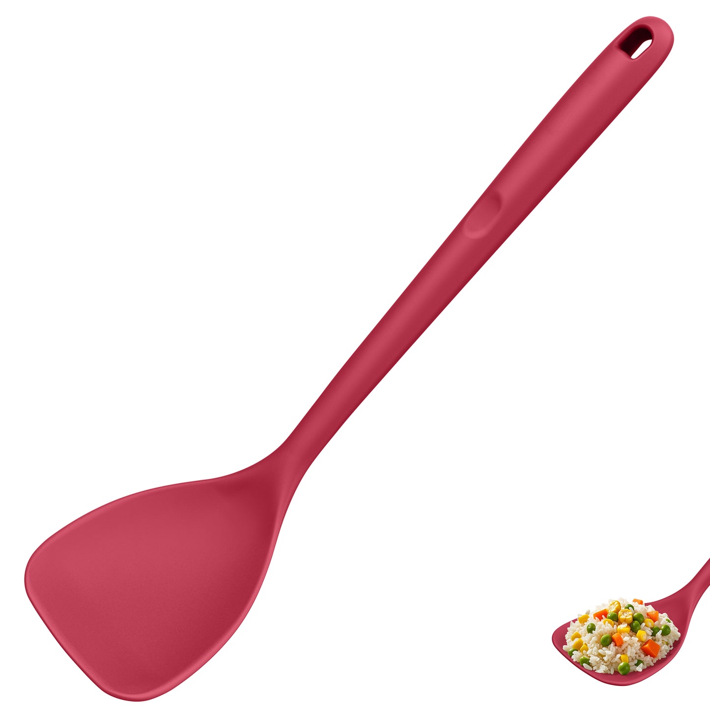 U-Taste 600ºF Heat Resistant Wok Spatula: 13.76" Long, 3.63" Wide Silicone Cooking Utensils with Flexible Edge & Sturdy Core, for Kitchen Stir Fry, Serving, Scoop, Non-Stick Pan, Cast Iron