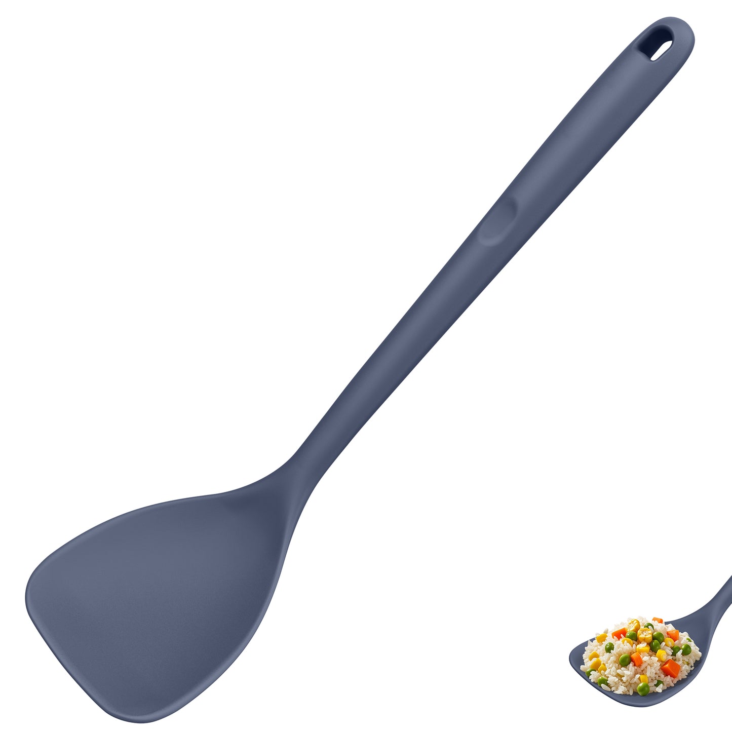 U-Taste 600ºF Heat Resistant Wok Spatula: 13.76" Long, 3.63" Wide Silicone Cooking Utensils with Flexible Edge & Sturdy Core, for Kitchen Stir Fry, Serving, Scoop, Non-Stick Pan, Cast Iron