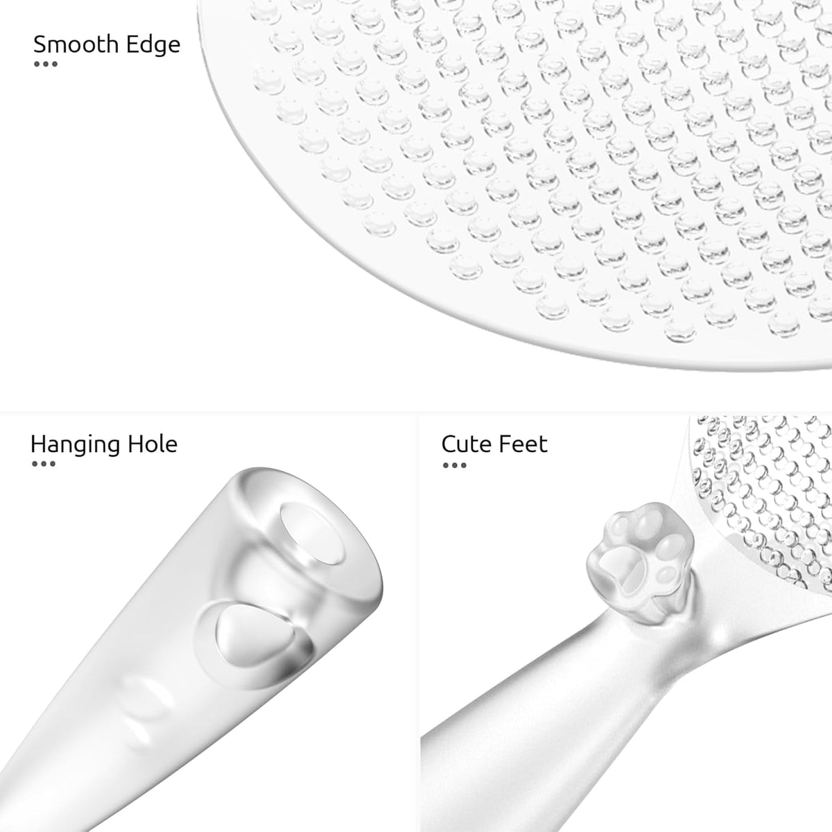 U-Taste Rice Spoon Paddle Scooper: 329°F Heat Resistant Food-Grade TPX Rice Spatula, Safe for Non-Stick Cookware, with Built-In Stand (Transparent)