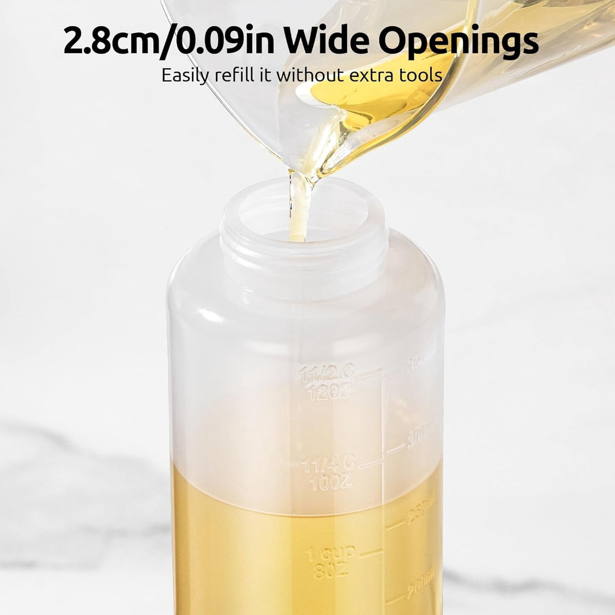 U-Taste Condiment Squeeze Bottles, Food Grade Plastic Sauce Container Squirt Bottle, Leakproof Oil Dispenser for Ketchup BBQ Salad Dressing, 12oz/6pcs