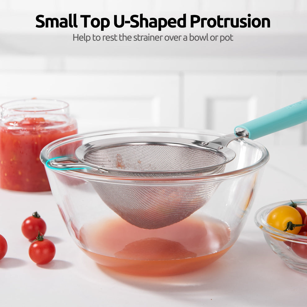 Straner Mesh U-Taste 18/8 Stainless Steel Mesh Strainer, 30 Mesh Fine Sieve Food St