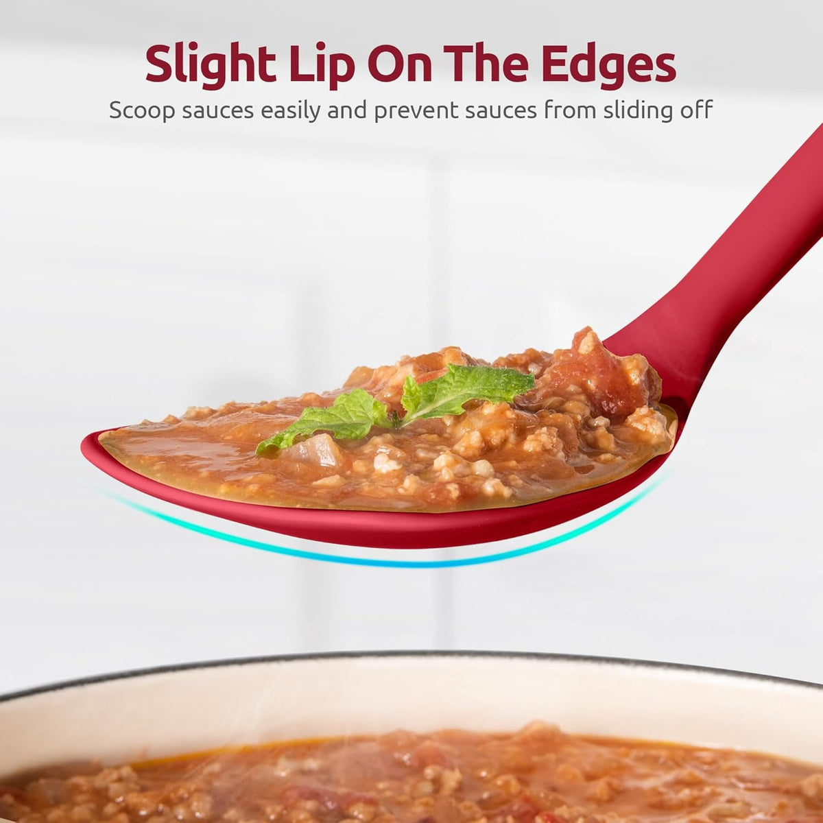U-Taste 600ºF Heat Resistant Wok Spatula: Silicone Stir Fry Tool Cooking Utensils with Flexible Edge & Sturdy Core, 13.76" Long 3.63" Wide , Red