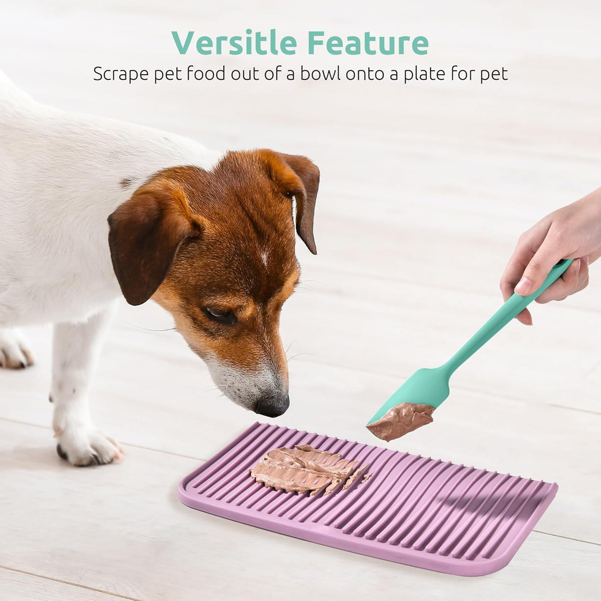 U-Taste Small Mini Silicone Spatula: 600ºF Heat-Resistant Food-Grade Tiny Jar Bowl Scraper, Non-Stick Seamless Flexible Baking Utensil, Aqua Sky