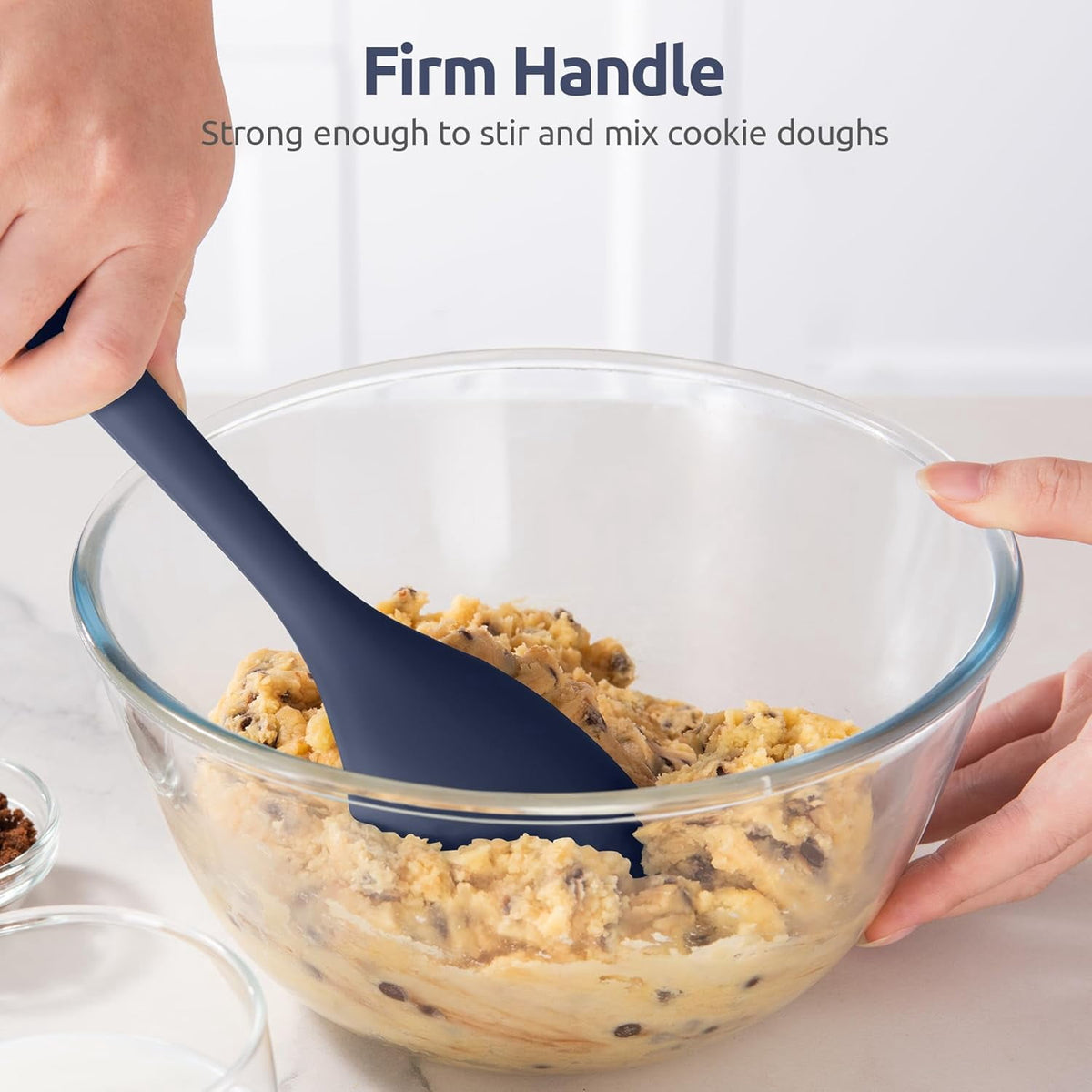 U-Taste 600ºF Heat Resistant Silicone Cooking Spoons Set, Baking Spoon Spatula & Cooking Scoop Spoonula, Kitchen Utensils for Serving, Midnight Blue