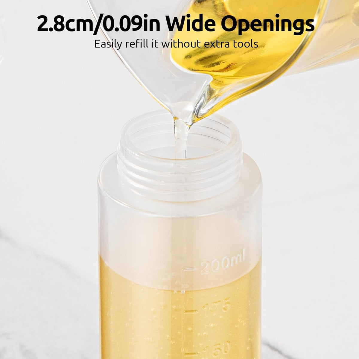 U-Taste 8oz Condiment Squeeze Bottles: Sauce Bottles with Twist on Caps and Measurement, Leakproof Squirt Reusable Plastic Oil Container Dispenser for Ketchup, BBQ, Salad, Dressing (Pack of 6)