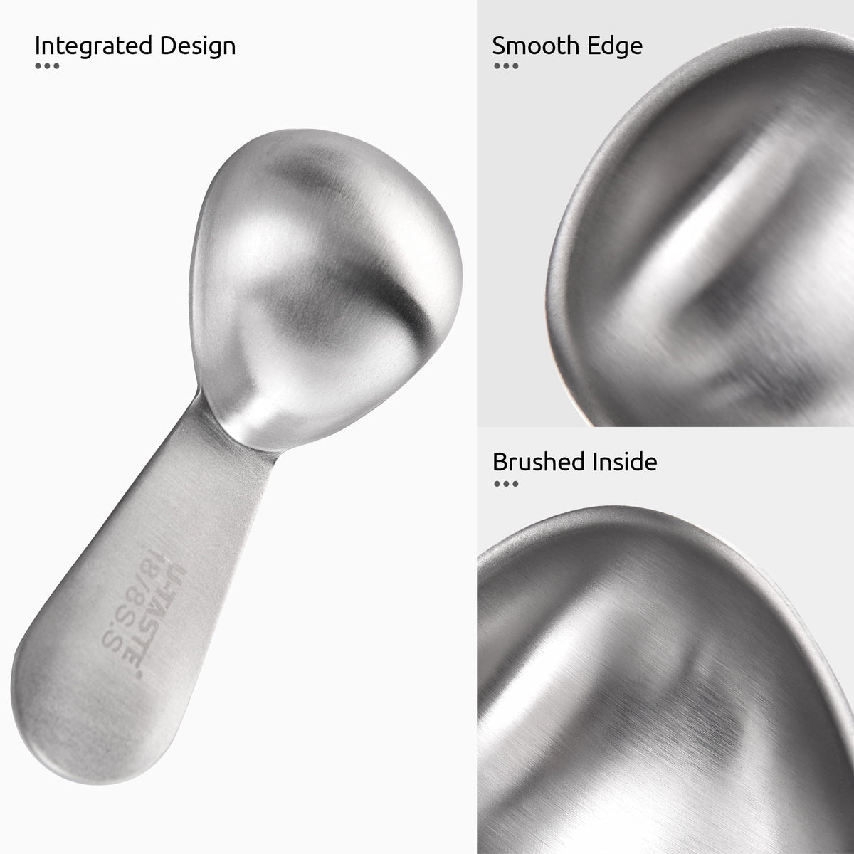 U-Taste 18/8 Stainless Steel Coffee Scoop, Durable Metal Measuring Spoon for Ground Coffee Bean, Short Handle Tablespoon Scooper, 2 Tbsp Scoop