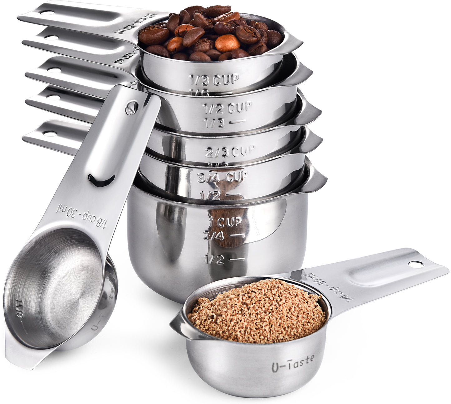 18/8 Stainless Steel Measuring Cups Set of 7